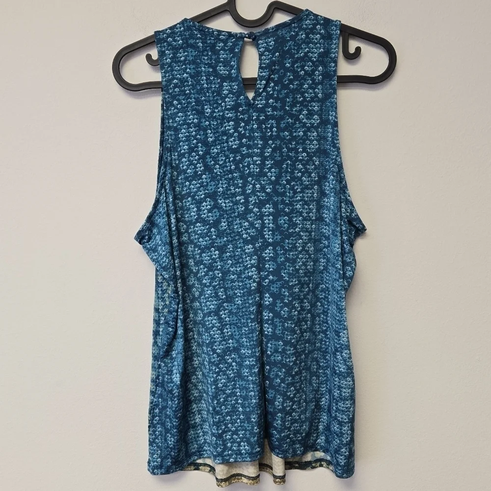 Worthington Petite Disco Snake Top Blue PL - Picture 2 of 7